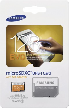 EVO 128GB micro SDXC Card 48MB/s + Adapter