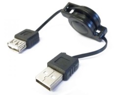 USB Kabel, Stecker A auf Buchse A ausziehbar, Lnge max. 1,0 m
